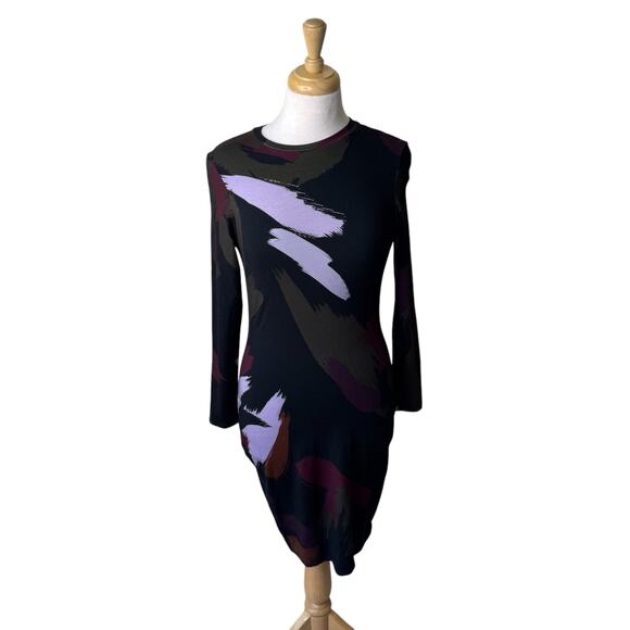 Ted Baker Lauryy Sapphire Abstract Print Bodycon Dress Ted Size 3 (UK 12/US 8) - Picture 2 of 11
